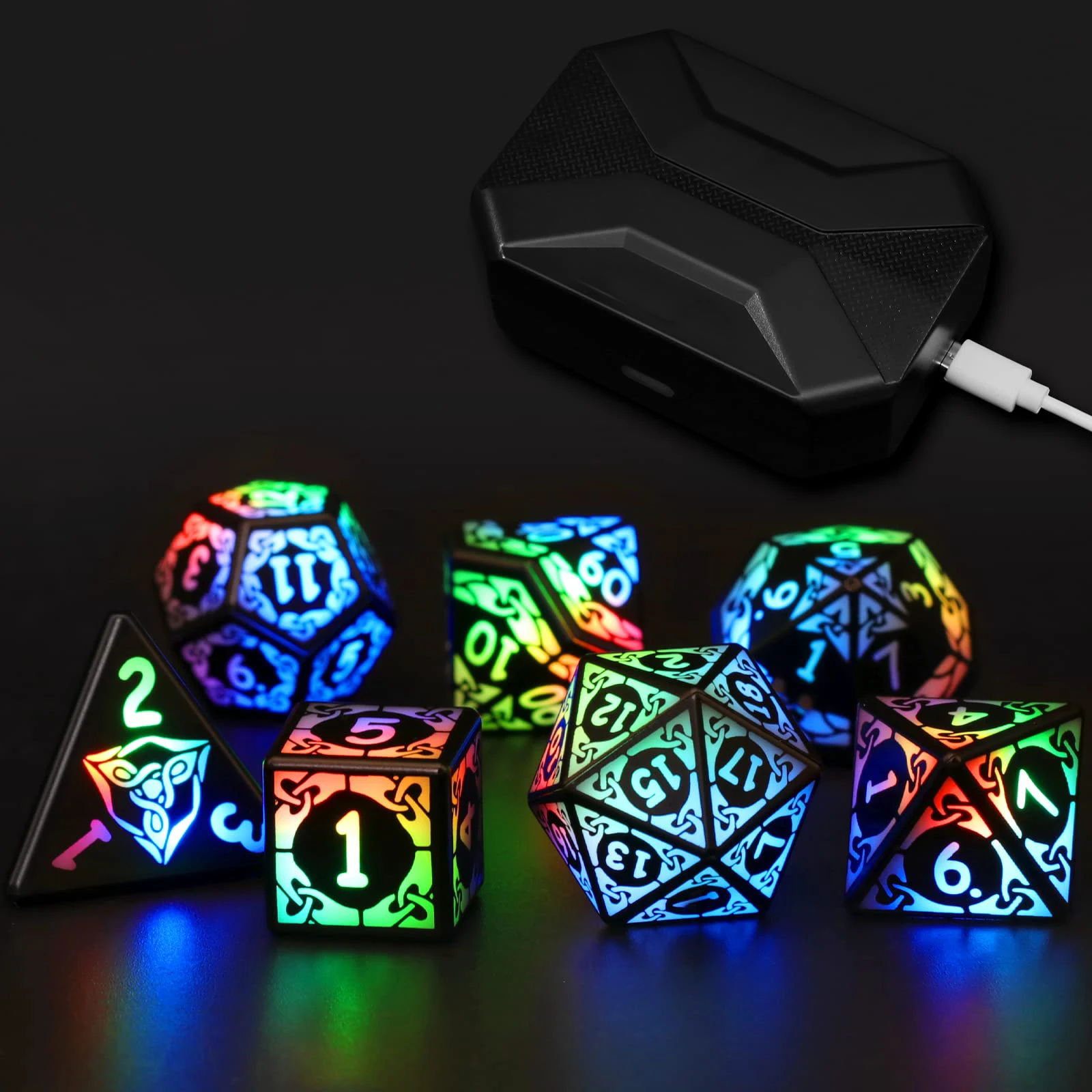 

LED Dice Set , DND Dice, Shake to Light Up Colorful Dice, Dungeon and Dragons Dice , Role Playing Dice for D&D Table Games