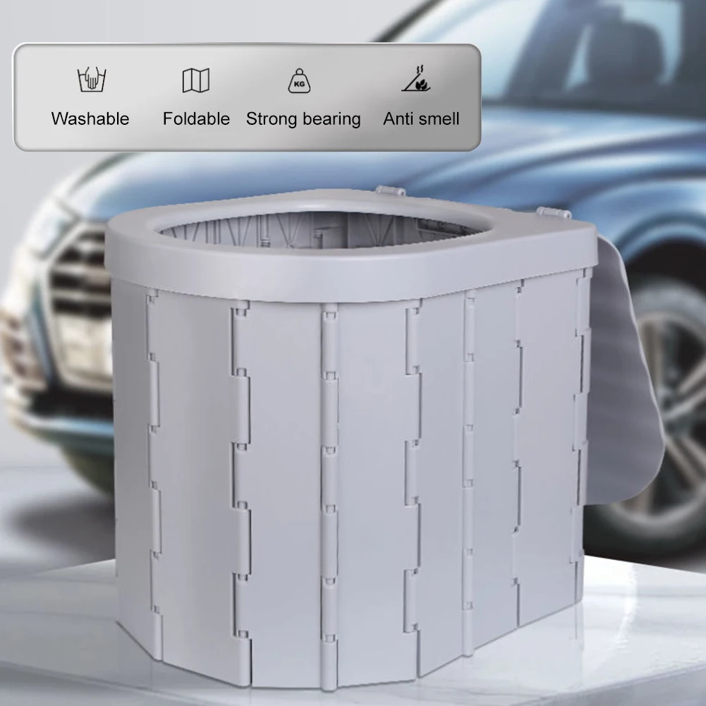 

Portable Folding Toilet Car Toilet Bucket Travel Carry Potty Outdoor Foldable Toilet Trash Can For Camping Hiking Long Trips
