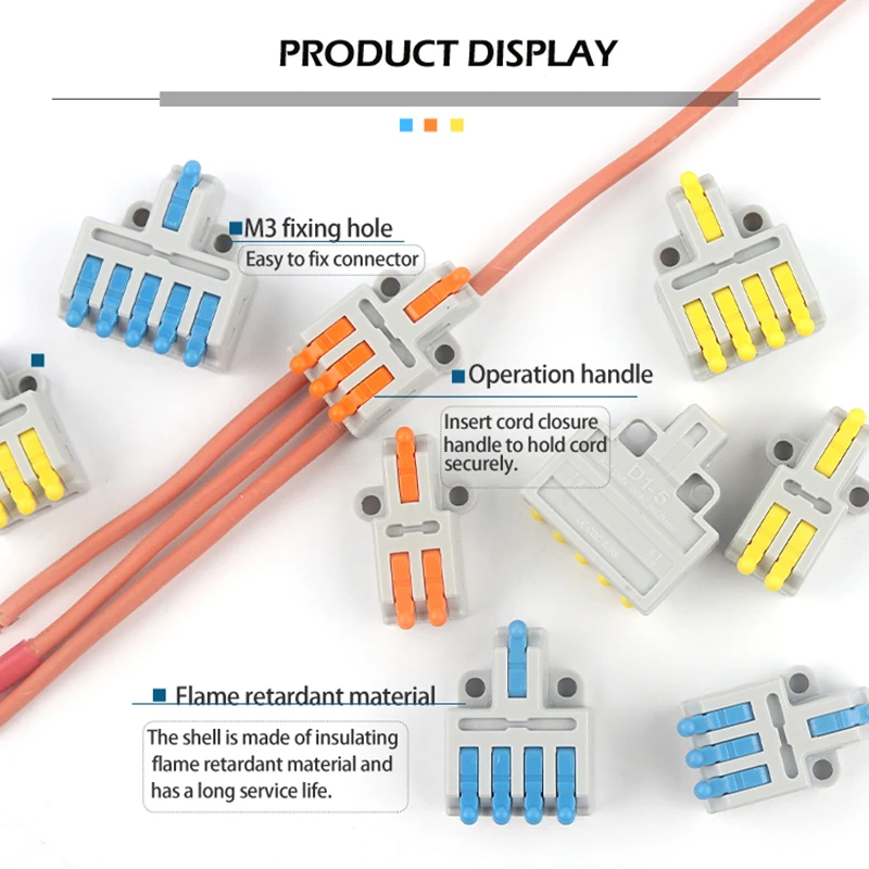 Brand New Compact 3/4/5/6 Pin Spring Conductor Splicing Terminal Block Quick Electrical Cable Push In Wire Connector 213 214 215 - купить по