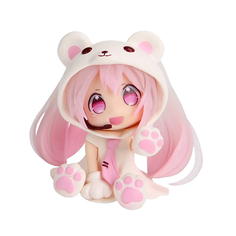 1 шт. Мику Хацунэ кавайные фигурки героев модель Q версия медведь чуинь милый медведь куклы украшения форма игрушка