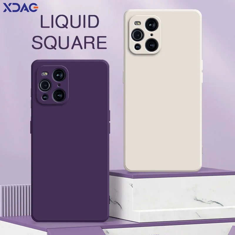 Квадратный жидкий силиконовый чехол для OPPO Find X3 Pro Neo Lite X3Pro X3Neo X3Lite 5G защитный 360 противоударный мягкий чехол для телефона