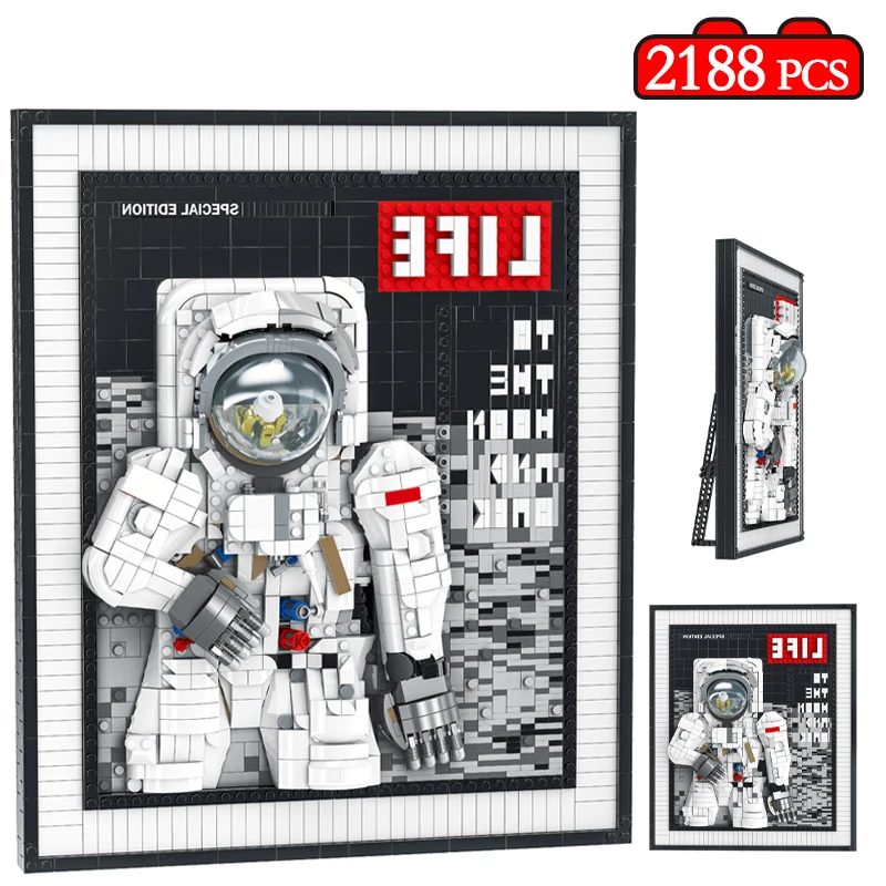 

2188pcs City Aerospace Astronaut Photo Frame Building Blocks Aviation Rocket Cosmonaut Series Bricks Toys Educational For Kids