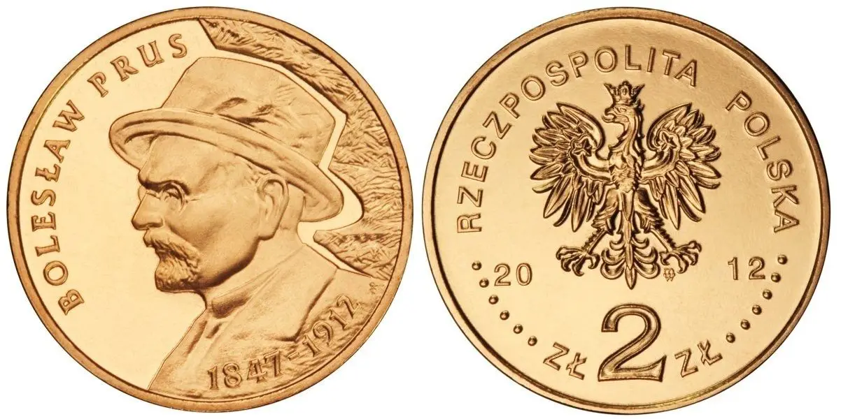 

European Republic of Poland in 2012 Writer Prus Passed Away in Centennial 2 Zlotti Circulation Commemorative Coin100% Original