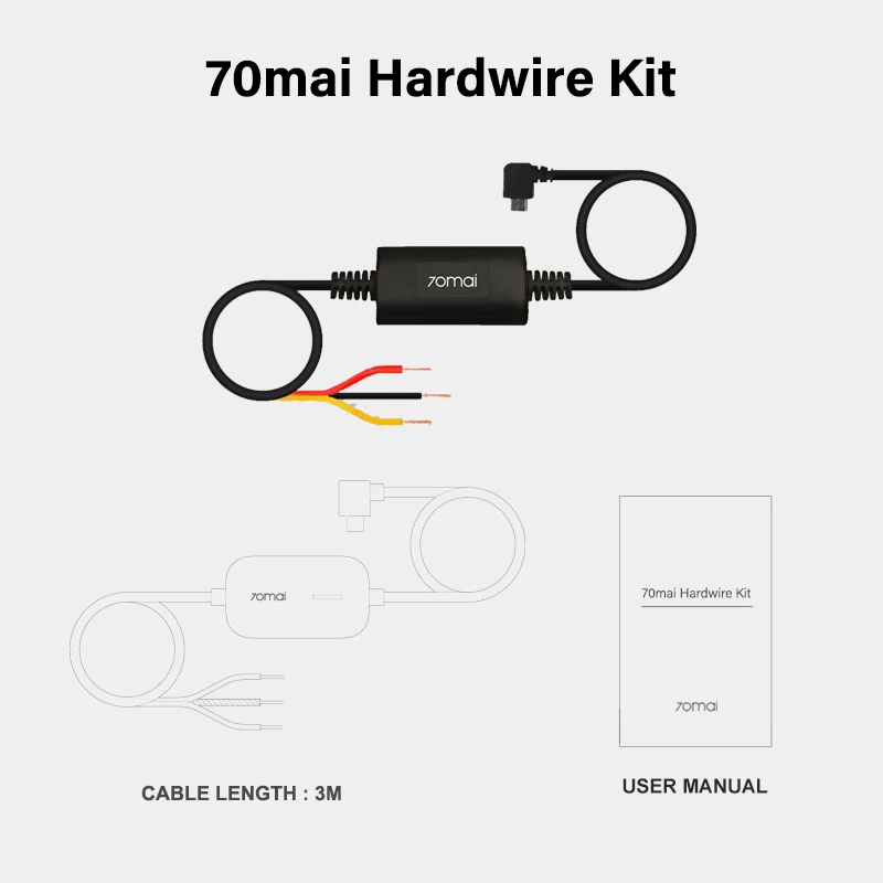 70mai Parking Surveillance Cable for 70 mai 4K Dash Cam A800 Wide PRO Plus A500 Hardwire Kit 24H Monitor | Электроника