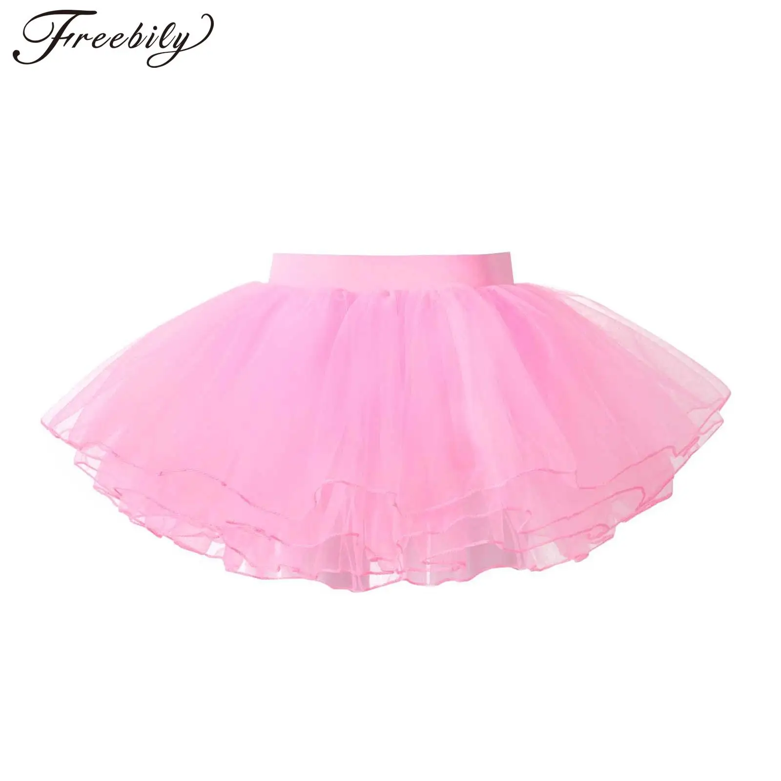 

Kids Ballet Tutu Skirt Chiffon Dancewear Toddler Girls Mesh Tulle Skirt Layered Mini Skirt Petticoat Stage Performance Skirt