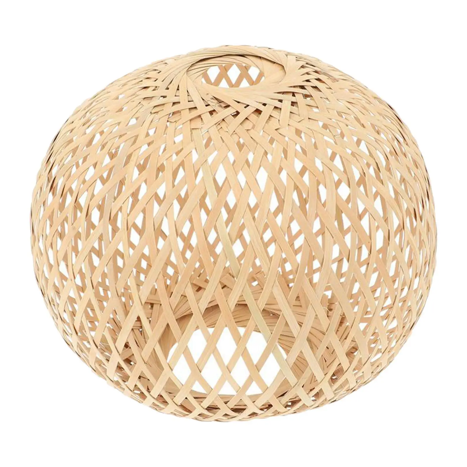 

Bamboo Woven Lampshade Handwoven Rustic for Kitchen Island Teahouse 21x20cm
