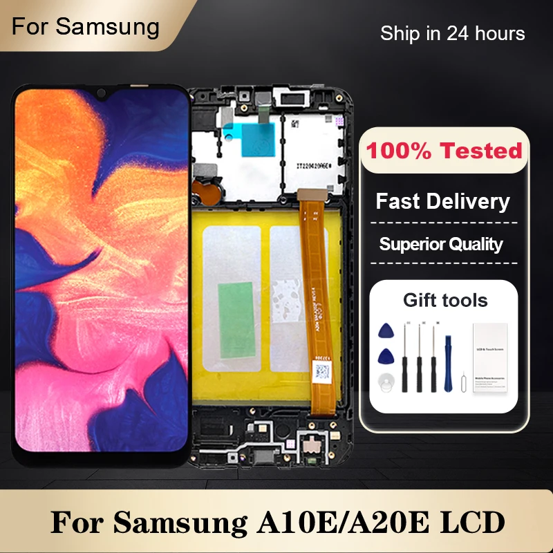 

1pcs Wholesale A10E Screen For Samsung Galaxy A20E LCD Touch Digitizer Replacement A102 Display A202 Assembly With Frame