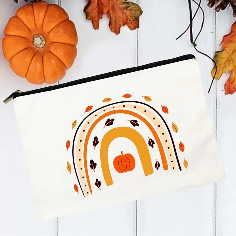 Bags Thanksgiving Gift Canvas Makeup Case