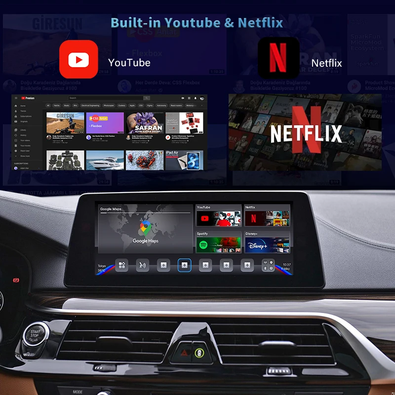 Фото 2023 CarPlay Ai Box для BMW ID6 ID7 ID8 обновление Andriod 10 Iptv Netflix Youtube Встроенный Gps Pluy и воспроизведение 4G Lte двойной Bluetooth №2