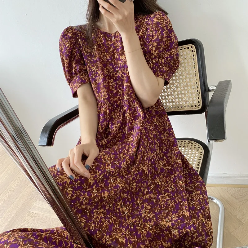 

2022 Ins New Spring Autumn Women Dresses Chiffon Women Long Dress Fashion Clothing