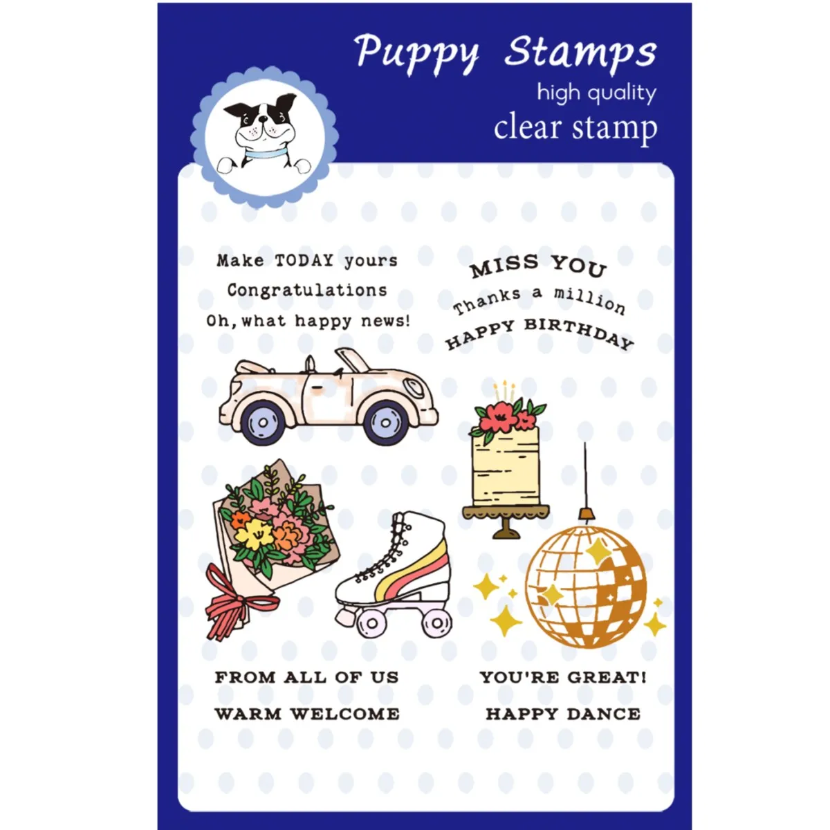 

PUPPY STAMP Skates Flower Clear Stamps Metal Cutting Dies for Decorating Scrapbook Diy Paper Card Album Mould Embossing Craft