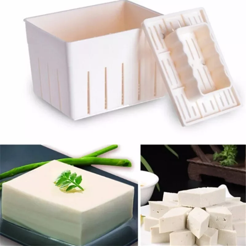 

NEW2023 1Set DIY Plastic Tofu Press Mould Homemade Tofu Mold Soybean Curd Making Machine Mold with Cheese Cloth Kitchen Cooking