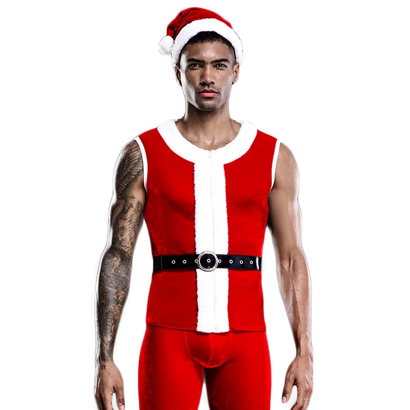 

Горячее мужское сексуальное нижнее белье женское комплект для рождественского косплея женская шапка Санты один размер подходит для всех ролевых игр комплект одежды для вечеринки