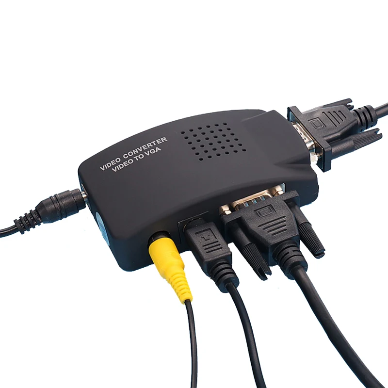 Video to VGA Converter with S-Video AV In Out Switch Mini Box for PC Laptop LCD TV Monitor CCTV Camera DVD Player | Безопасность и