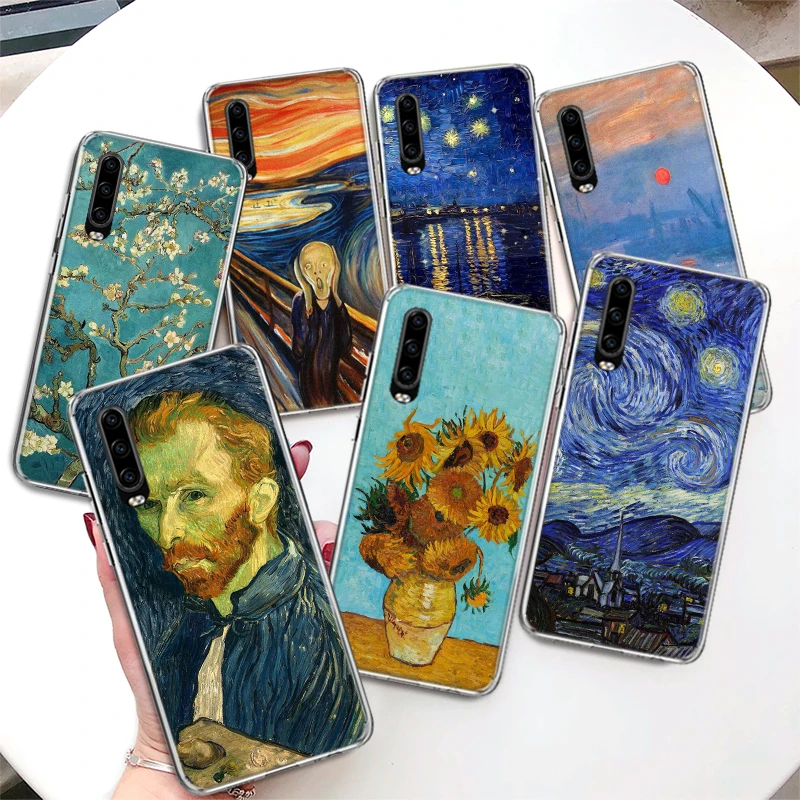 Картина маслом Ван Гога оболочка Женская для P30 P40 Lite P20 P10 P50 Mate 20 30 40 10 Pro Роскошный
