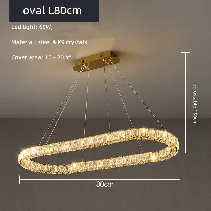 

Подвесные светильники SaloEElaitte овальные LED золотые/хромовые с кристаллами