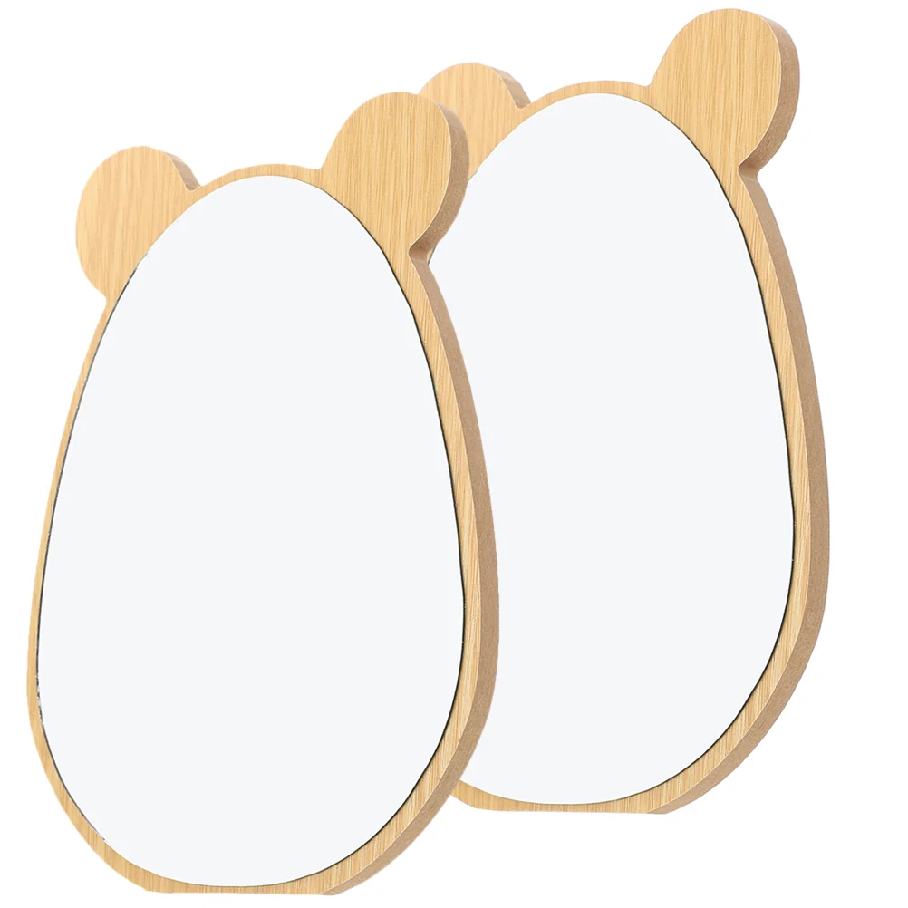 

2 Sets Travel Makeup Mirror Table Vanity Desk Detachable Mirrors Bedroom Face Desktop