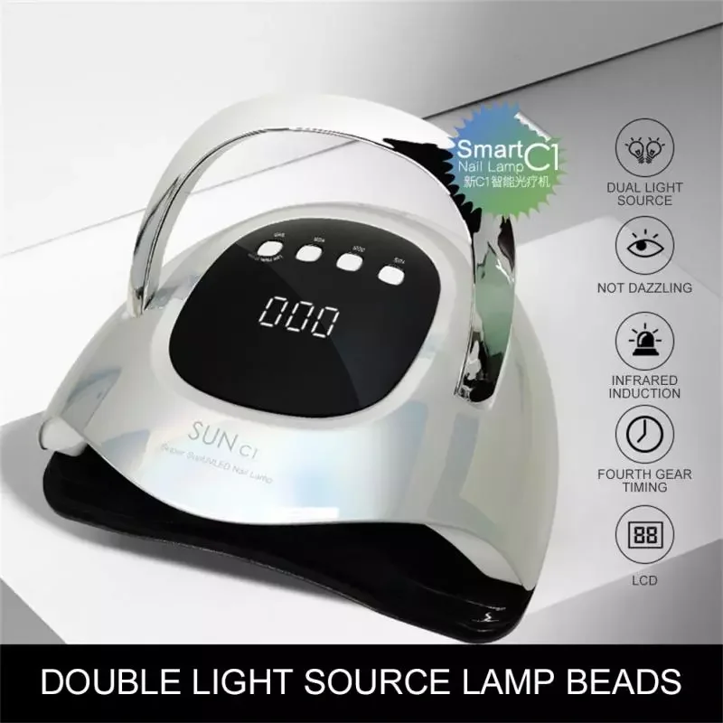 

NEW2023 120W Nail Dryer 63 LED UV Nail Lamp Drying Nails Gel Polish Portable Manicure Machine Home Salon Nail Art Tools