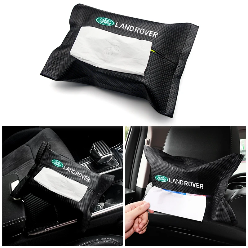 

Car Tissue Box Seat Back Armrest Box Sun Visor Hanging Holder Carbon Fiber Napkin Case For Land Rover Opel Lexus Toyota Honda