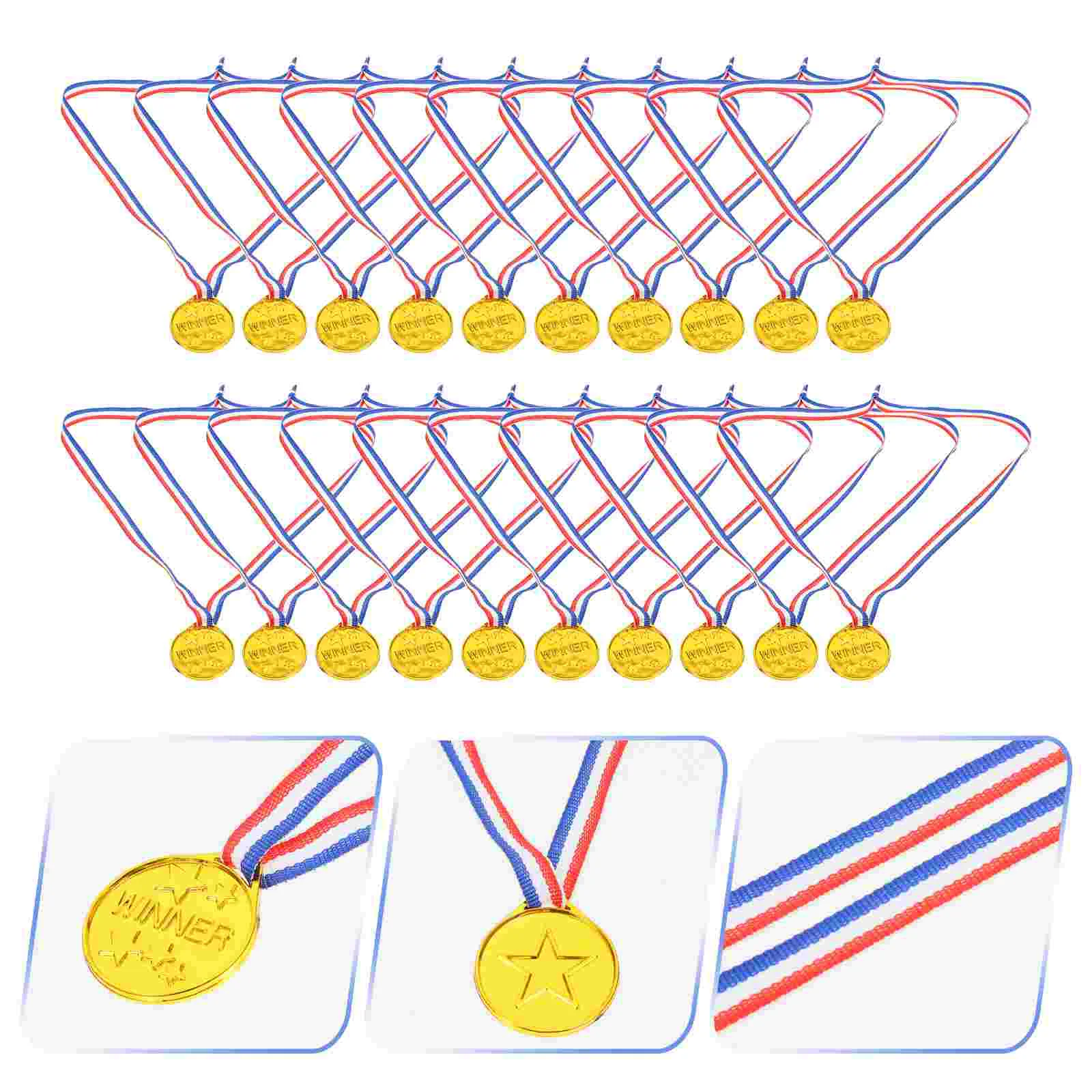 

Children's Medal Toys Competition Hanging Medals Kids Award Plastic Winner Party Favor Golden Favors Basketball Soccer trophies