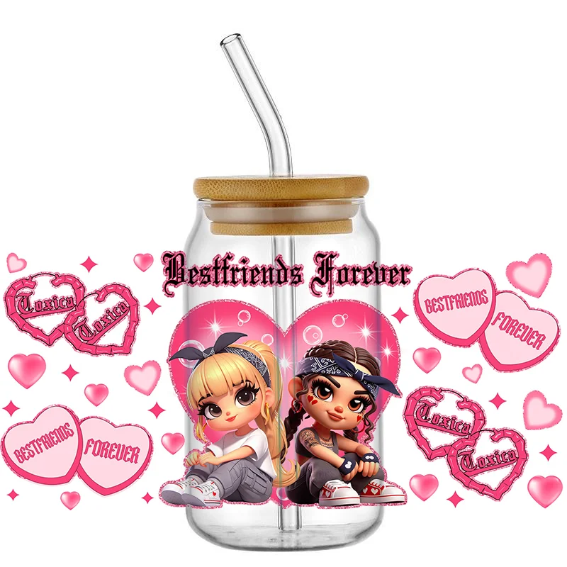 Miniso Chicano Девушка штампы UV DTF переводная наклейка водонепроницаемые наклейки для