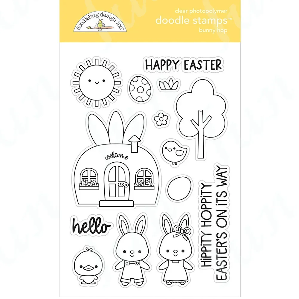 Пасхальные прозрачные штампы и металлические в виде кролика друзей для