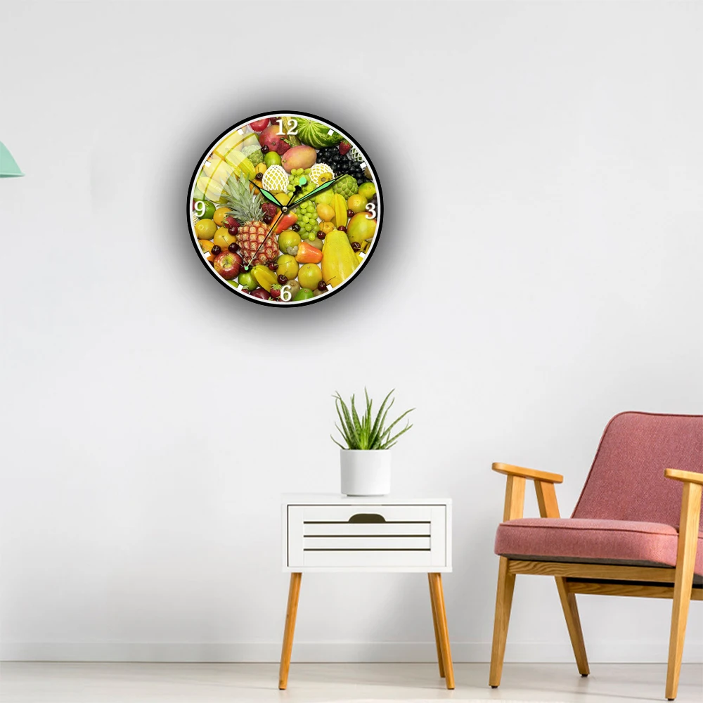

Fruit Wall Watches Home Decor Hanging Pineapple Kitchen Clocks Reloj de Pared Beverage Shop Decoration Special Gift Summer