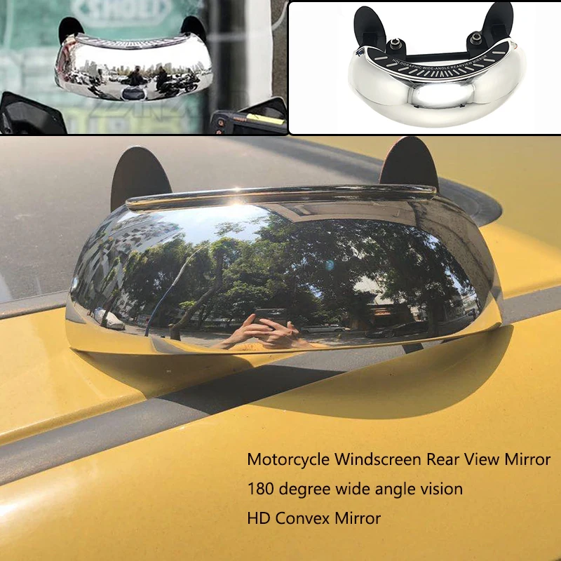 

Motorcycle Windscreen 180+ Degree Blind Spot Mirror Wide Angle Rearview Mirrors Safety Auxiliary Small Rear View Mirror for BMW