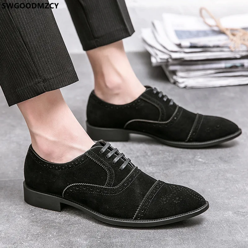 Formal Shoes for Men Italiano Brogues Shoes Men Oxford Shoes for Men Brown Dress Office 2023 48 Wedding Dress Business Suit シューズ images - 6