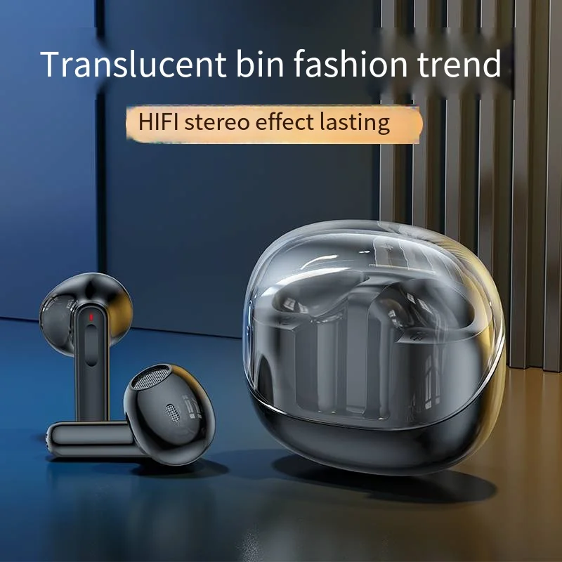 new B021 TWS Wireless Bluetooth Headset Transparent Shell Mini Space Capsule Semi-in-ear Wireless Headset Music Gaming Headset