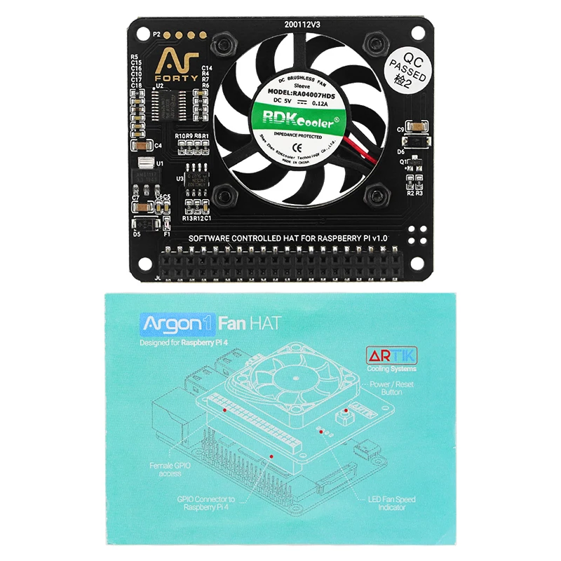 Фото Аргоновый вентилятор для Raspberry Pi 4B 3B + 3B, вентилятор контроля температуры с кнопкой питания №2
