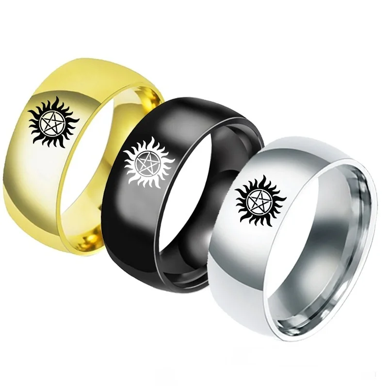 

New Sun Sign Men's Ring Fashion Titanium Steel Ring Fashion Jewelry Accessories Simple Punk Hip Hop Rock Ring Wholesale