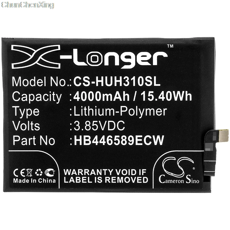 

Cameron Sino 4000 мАч аккумулятор HB446589ECW для Huawei Honor View 30 Pro,Honor View 30 Pro, Φ