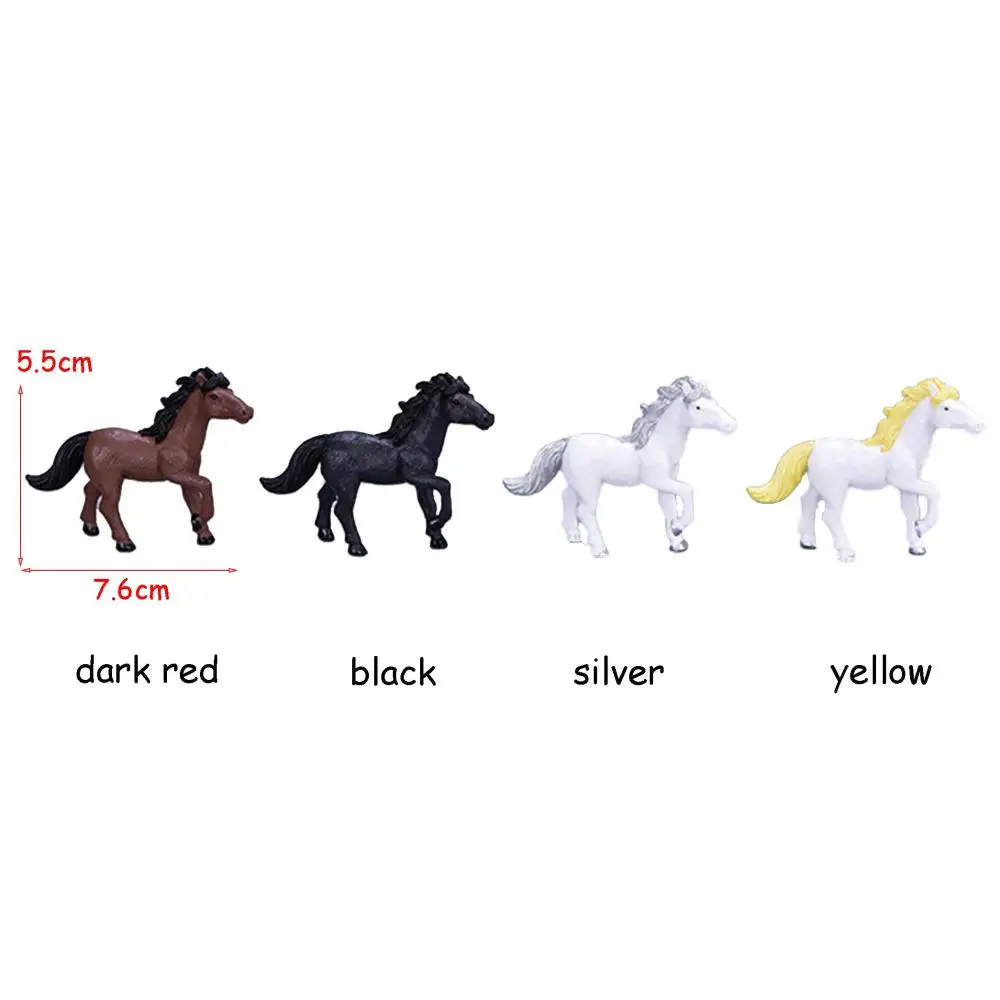 1pcs Simulation Horse Figurine Mini Resin Craft Cute Pony Statue Fairy Garden Miniatures Steed Micro Landscape Desktop Decor images - 6