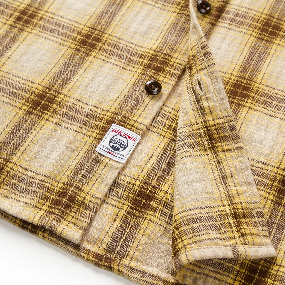 Yellow Plaid Shirts for Men Long Sleeve Cotton 2022 New Fashion Spring Autumn Chemise Homme Mens Checkered Shirt Mens Blouse