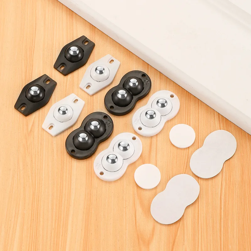 

4-12pcs Hot Wheels for Furniture Stainless Steel Roller Self Adhesive Furniture Caster Home Strong Load-bearing Universal Wheel