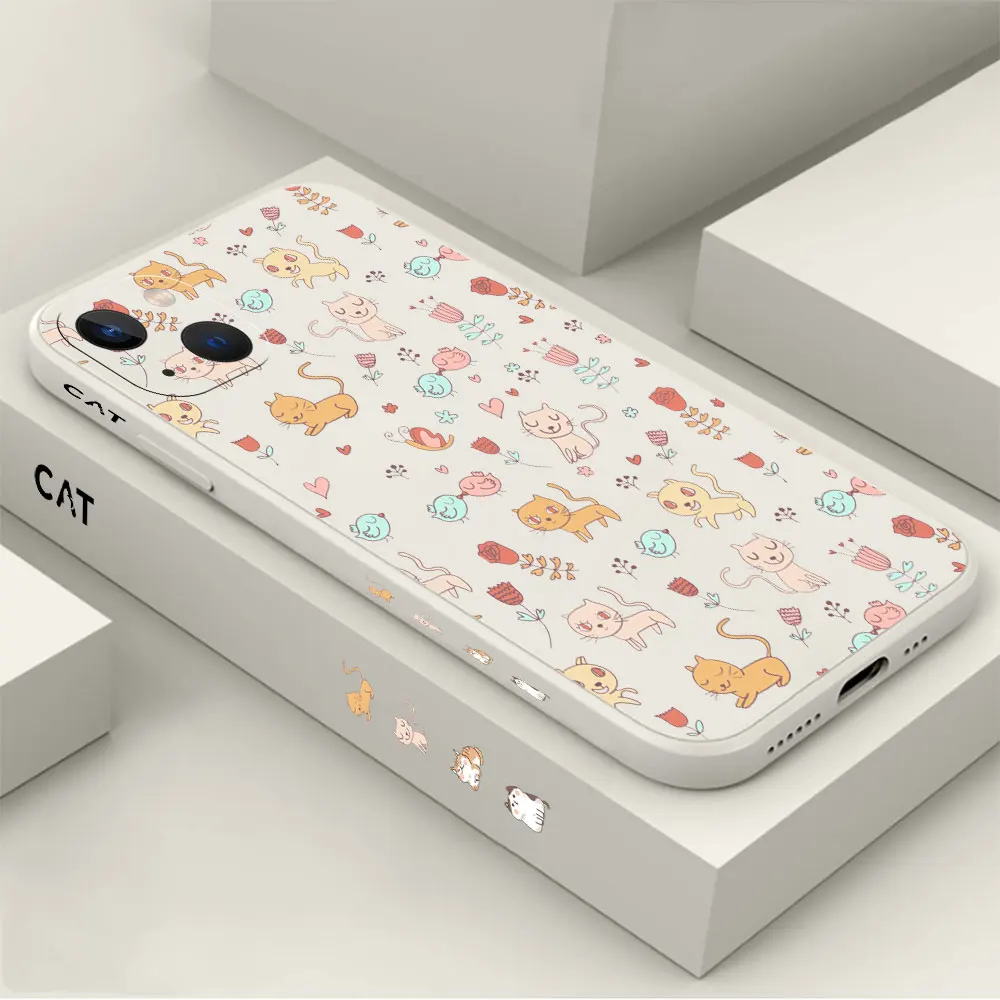 

A group of playing cats Phone Case For Apple iPhone 14 13 12 11 Pro Max Mini 8 7 6 6S X XR XS SE Plus Cover Fundas Cqoues Shell