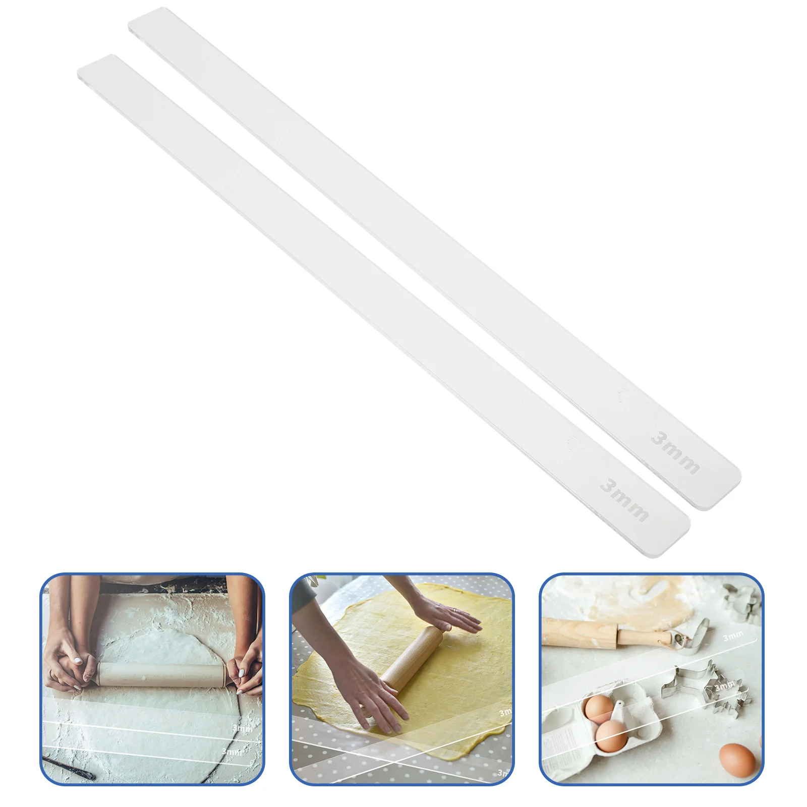 

2pcs Convenient Reusable Rolling Pin Roller Pin Kitchen Clay Rolling Pin for Baking