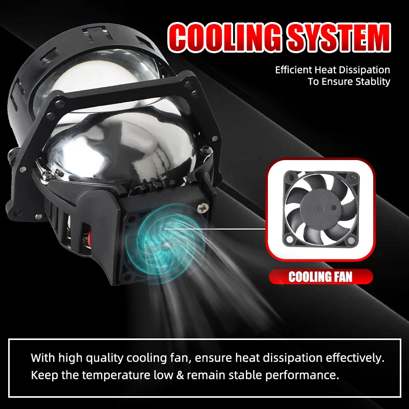 3 0-дюймовый двусветодиодный объектив проектора 110 Вт 20000LM H4 H7 9005 9006 Светодиодные