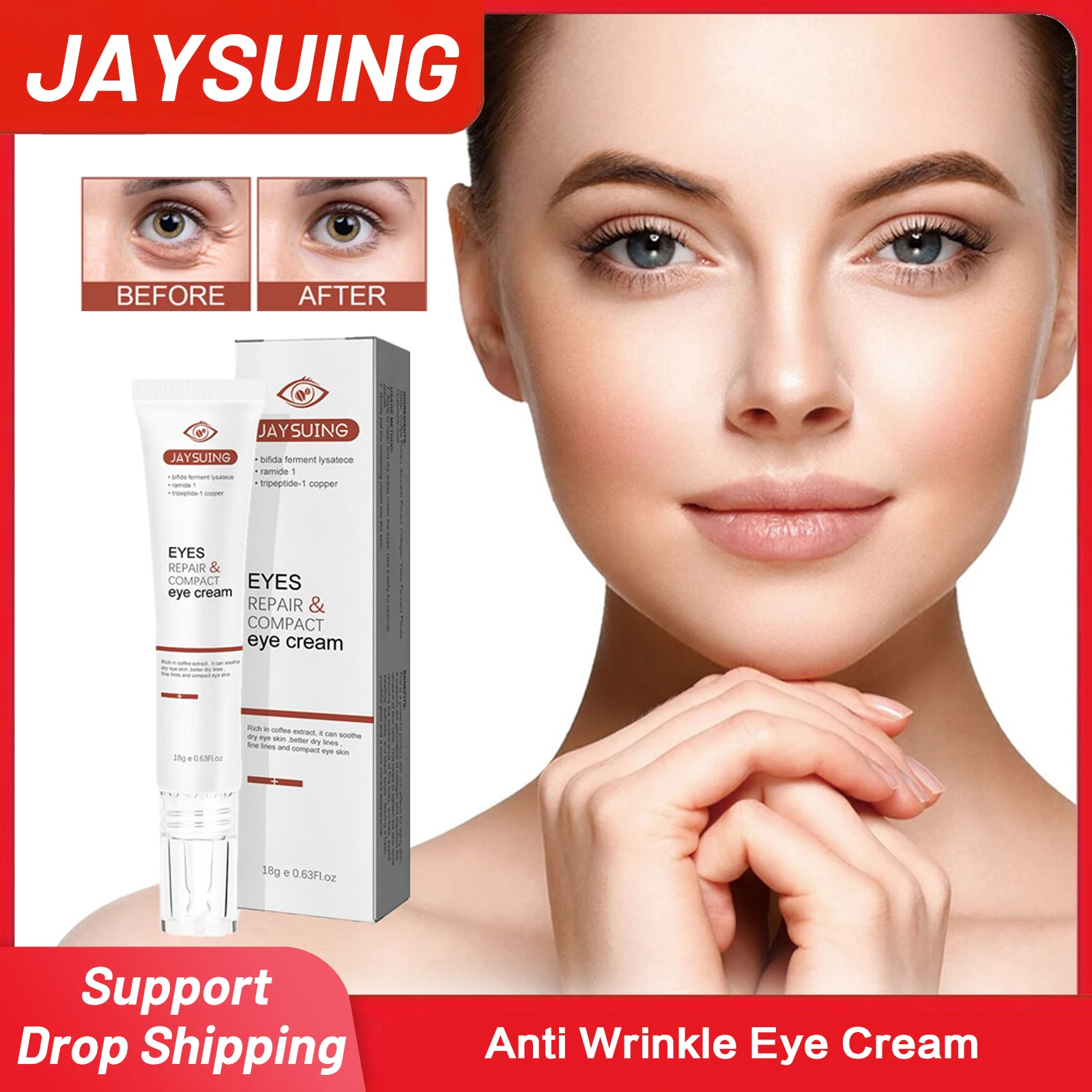 

Anti Wrinkle Eye Cream Fade Fine Lines Remove Dark Circles Eye Bags Reduce Puffiness Anti Aging Tightening Moisturizing Eye Care