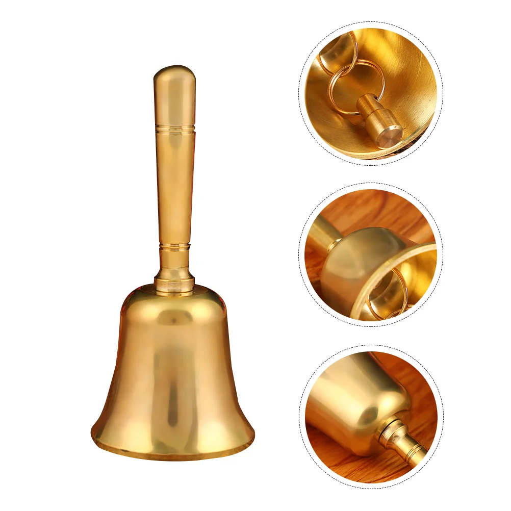 

Brass Handbell Wedding Decor Durable Bar Counter Dinner Bells Metal Table Elder Dining
