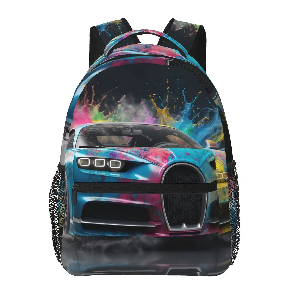 

Sports Car Backpack Liquid Splash Explosion College Backpacks Teen Design Soft High School Bags Aesthetic Rucksack