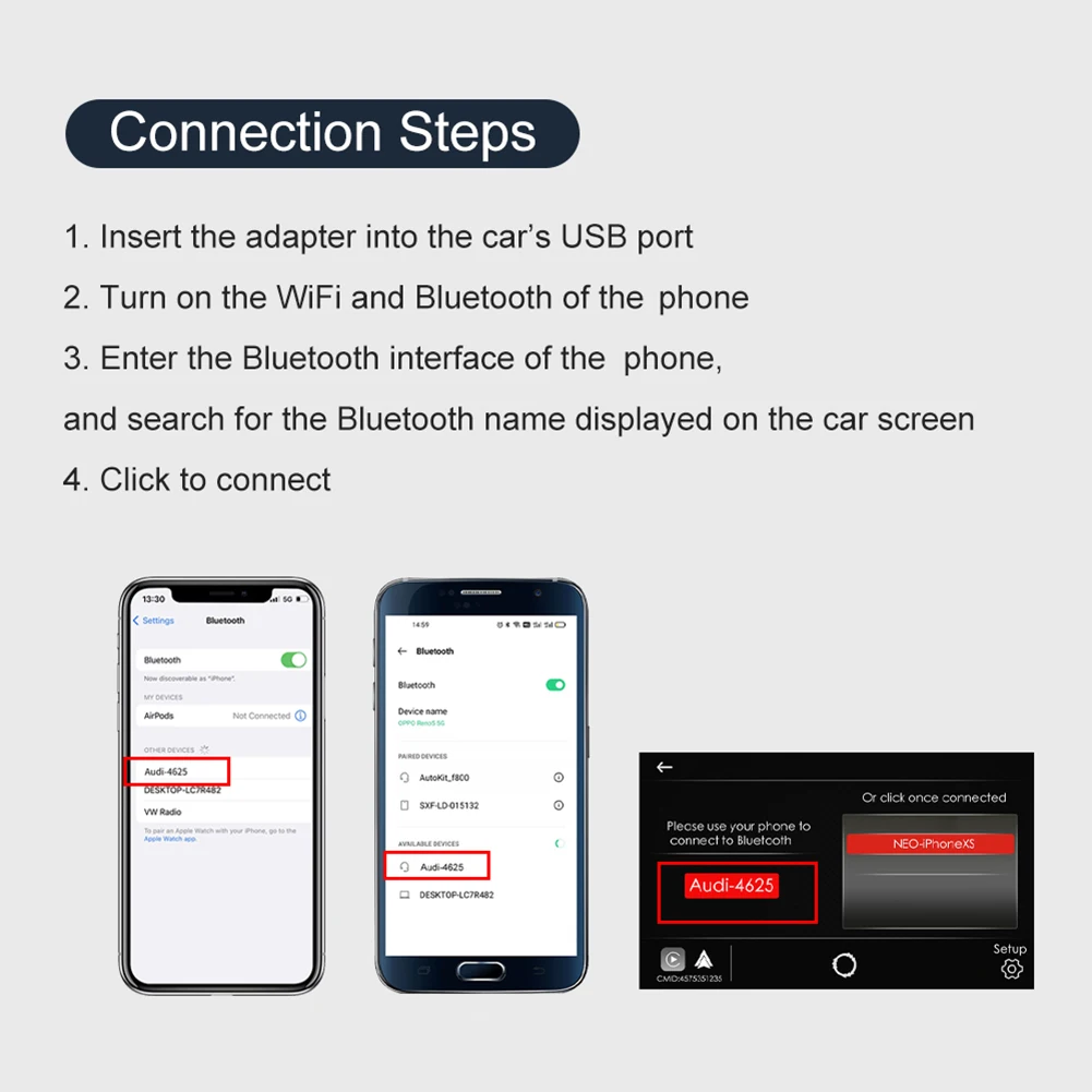 

Carlinkit CarPlay Adapter Support Wireless CarPlay Wireless AN Auto WiFi Compatible With Built-in Wired CarPlay