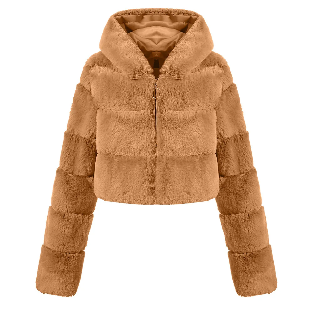 Women's Parka Faux Fox Fur Fashion Europe Warm Cheap Teddy Jacket Long Sleeves 2022 New Luxury Fluffy Coat Free Shipping