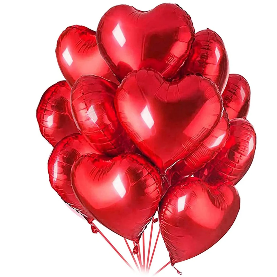 

30 Heart Foil Balloons Red Helium Balloons 18 Inches Valentine's Day Romantic Decoration Set Decoration