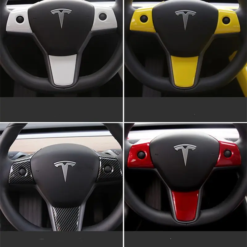

For Tesla Model 3 Model Y Car Steering Wheel Panel Frame ABS Car Interior Decoration Sticker Trim Car Interior Decoration