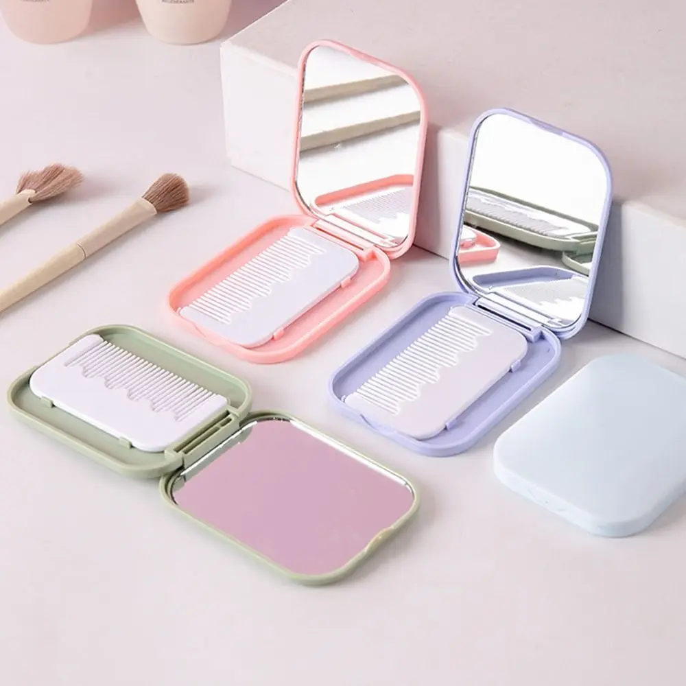 

Small Mirror Comb Set Fashion Portable Fold Makeup Mirror with Comb for Girl Gift Makeup Tools Travel Vanity Miror