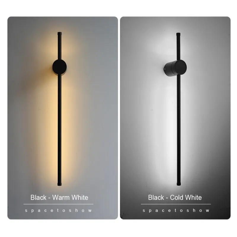 

Light Luxury Bedside Lamp Three-color Dimming 12 16w Wall Lamp Modern Simple Long Line Lamp 360 ° Free Rotation Aluminum Nordic
