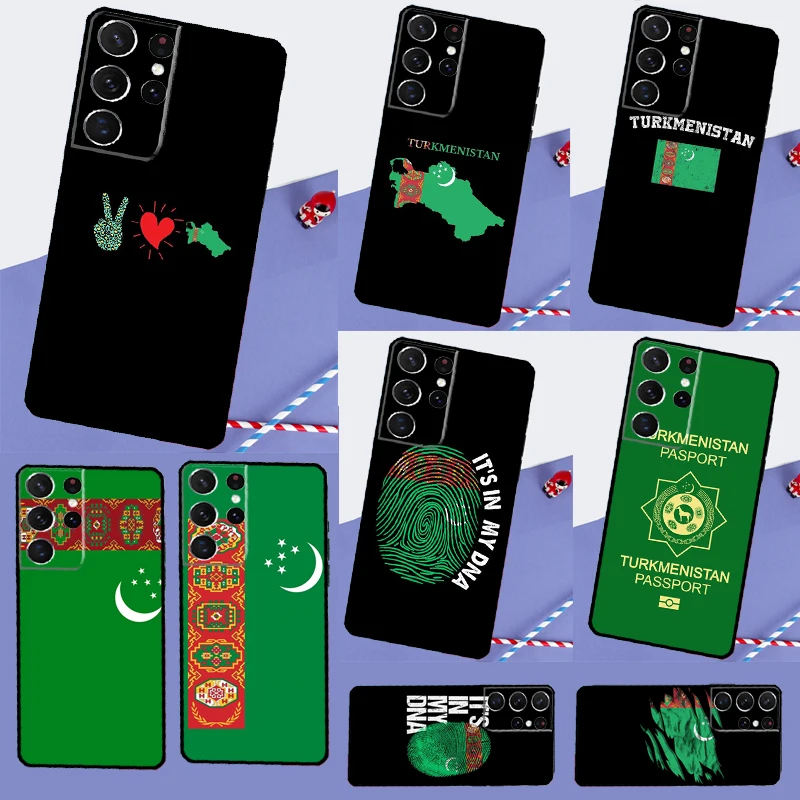 Чехол с туркеменским флагом для телефона Samsung Galaxy S23 S22 S21 Ultra S20 FE Note 20 10 S8 S9 S10 Plus S10e