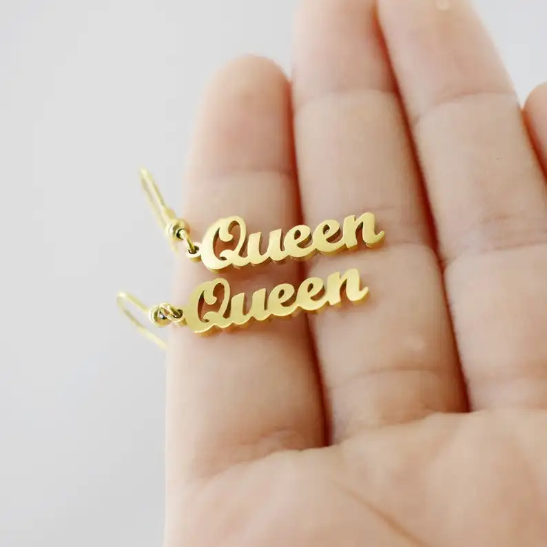 

Custom Name Earrings For Women Personalized Stainless Steel Initial Letter Nameplate Stud Earring Party Girl Jewelry Gift 1 Pair